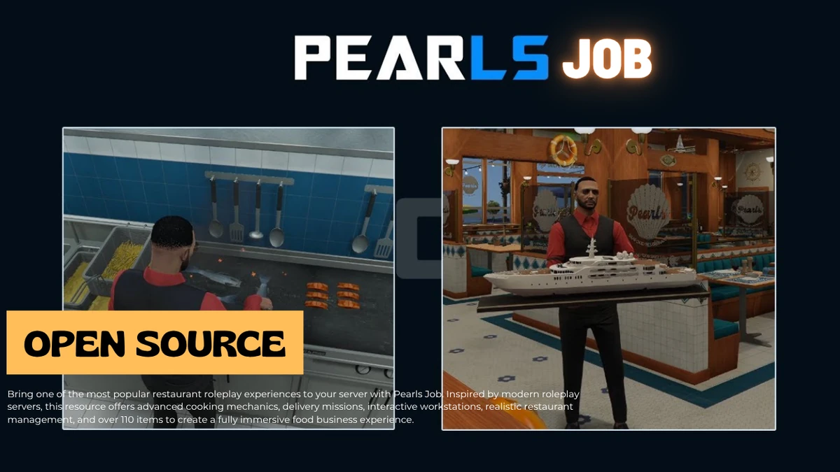 Pearls Job FiveM | Open Source Restaurant & Seafood Business System